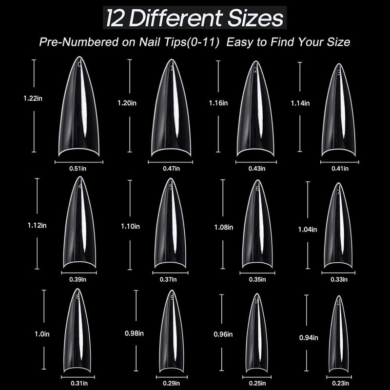 ranrose 120PCS Short Nail Tips,Short Soft Gel Stiletto Nail Tips Half Cover False Nail Almond Shape Point Acrylic Sharp Artificial False Nail For DIY - Image 5